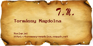 Tormássy Magdolna névjegykártya