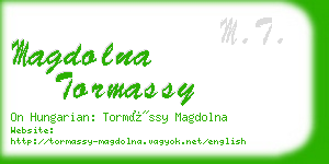 magdolna tormassy business card